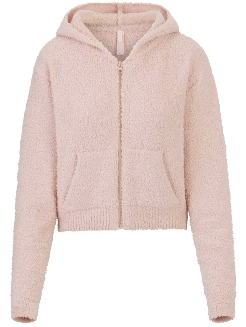 Skims Cozy Knit Zip Up Hoodie S/M Small Medium Beige Cream Casual Soft Pockets